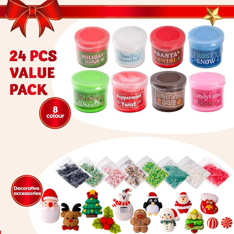 Slime Christmas Advent Calendar, Joyin, 24pcs, slime and filling