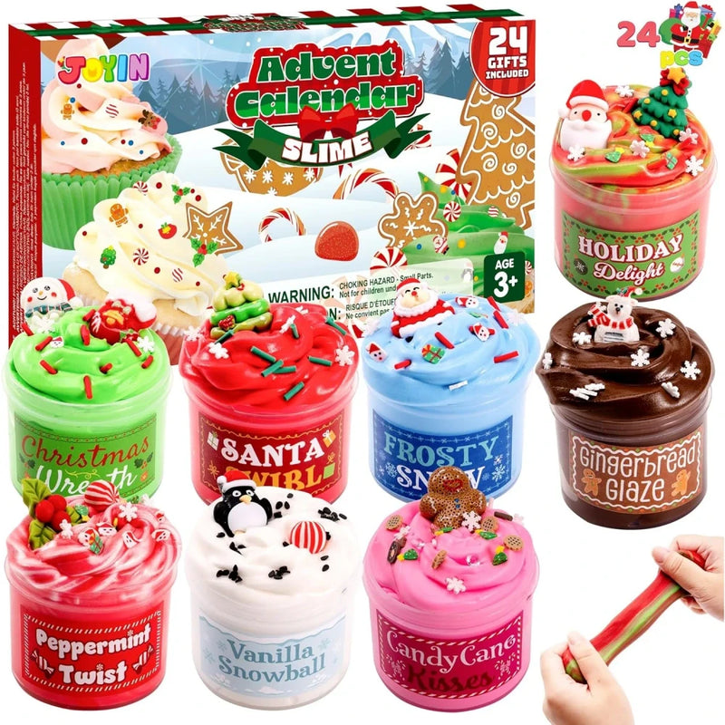 Slime Christmas Advent Calendar, Joyin, 24pcs, slime and filling