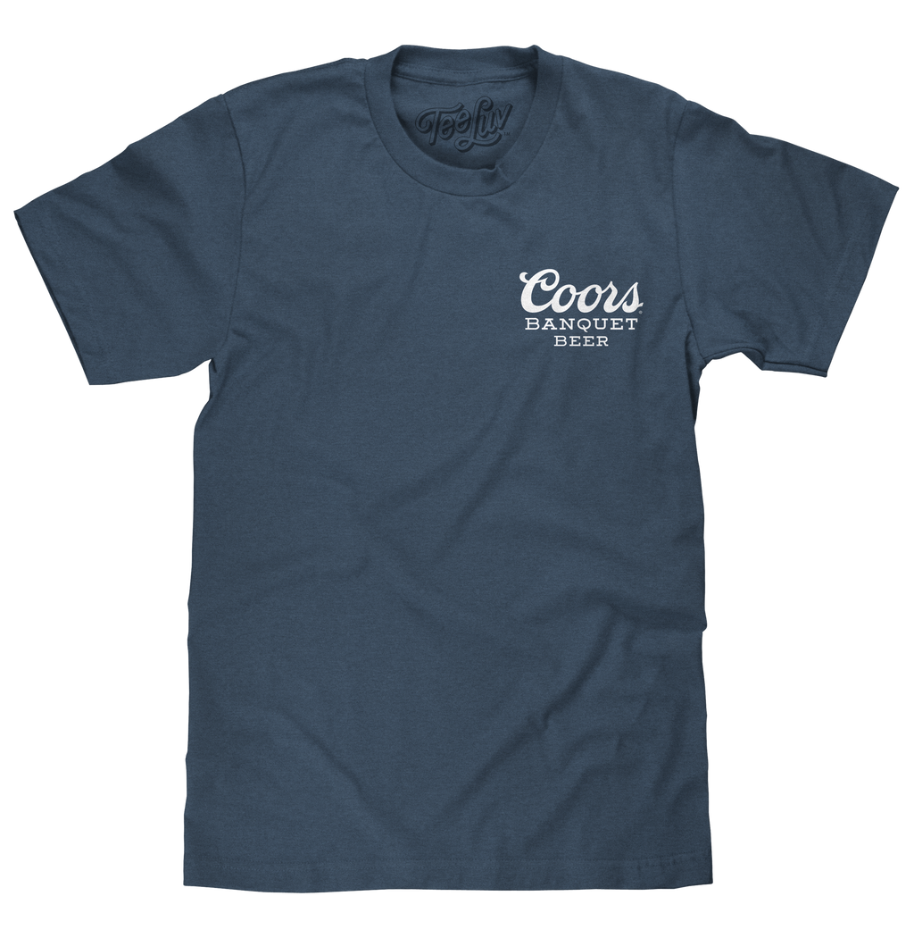 Coors Banquet Retro Colorado Mountain Landscape T-Shirt - Indigo Blue