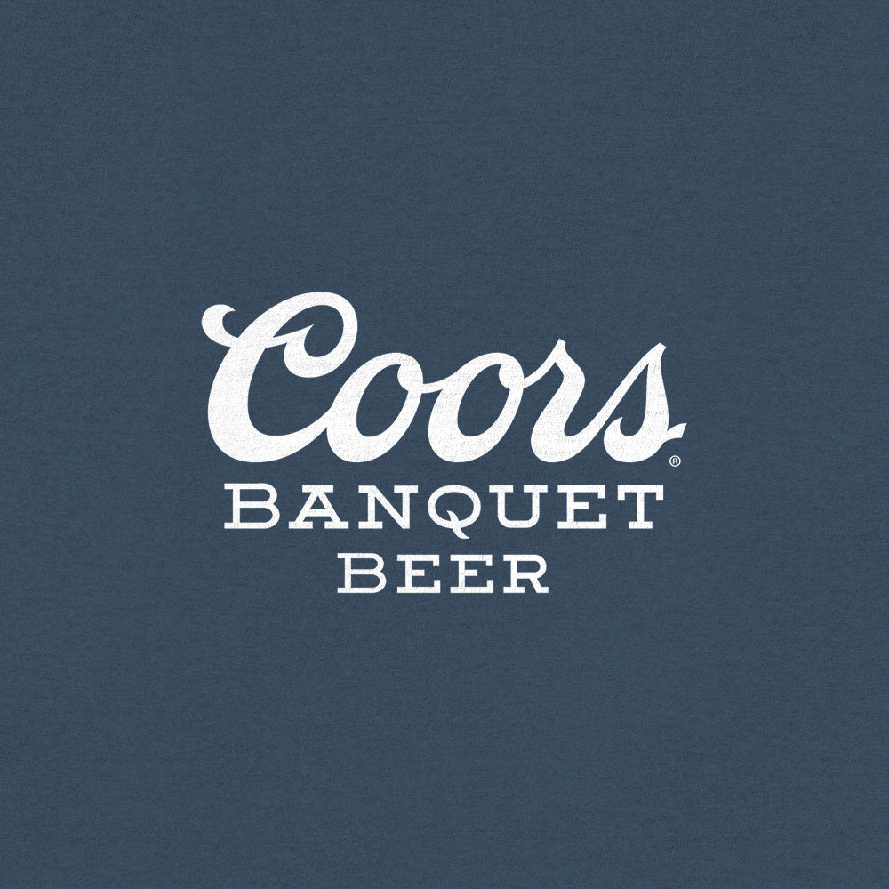 Coors Banquet Retro Colorado Mountain Landscape T-Shirt - Indigo Blue