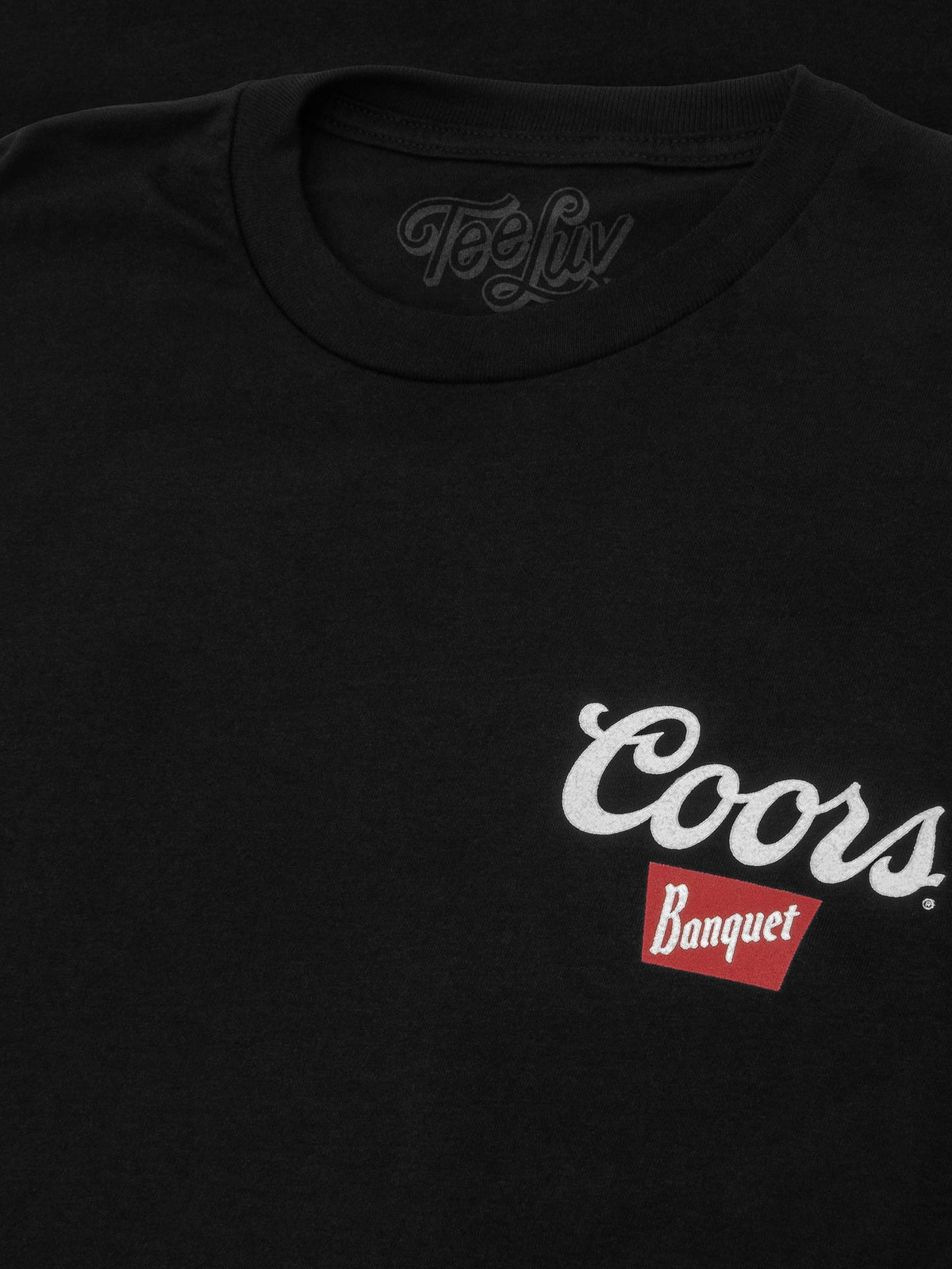 Tee Luv Coors Banquet Front and Back Beer Mountain Stream T-Shirt - Black
