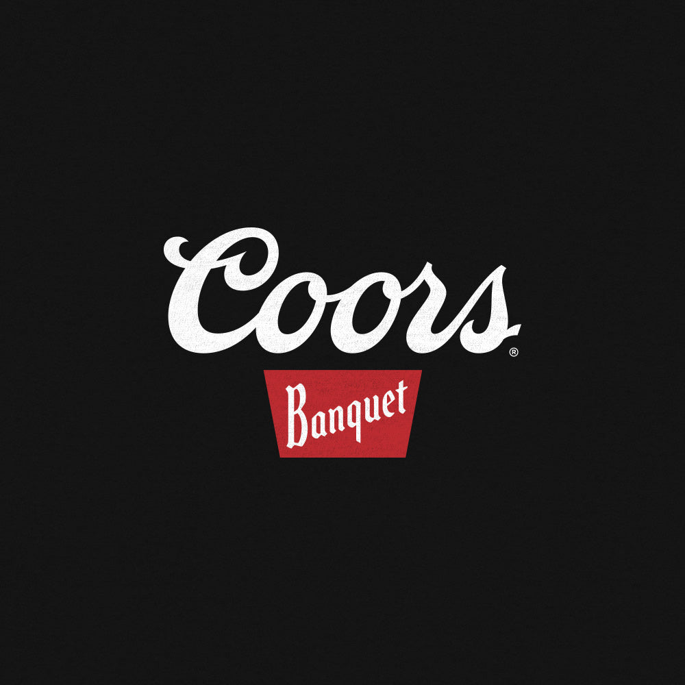 Tee Luv Coors Banquet Front and Back Beer Mountain Stream T-Shirt - Black