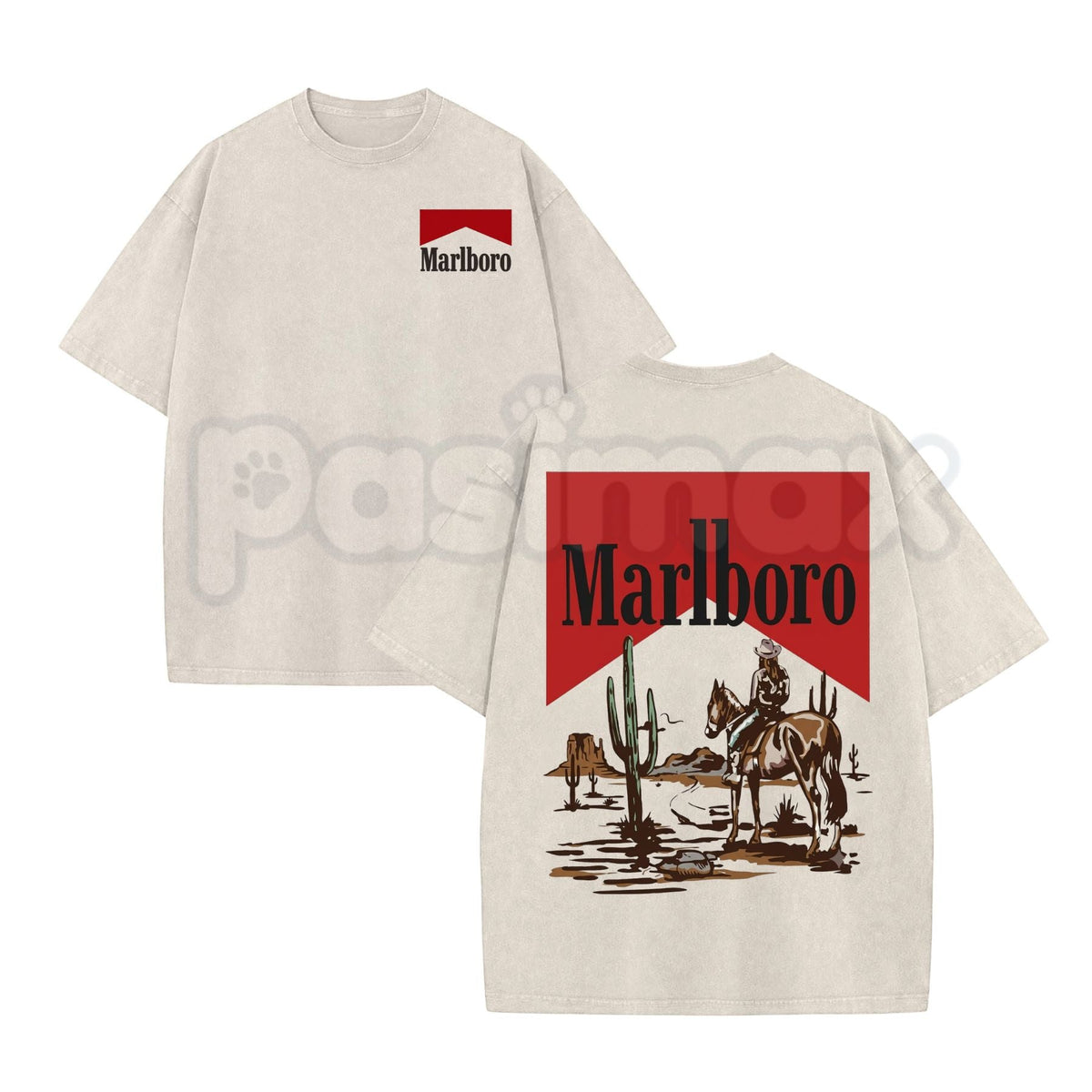 Wash Cowboy Art Streetwear Dark Americana T-Shirt – Retro Western Graphic Tee, Vintage Acid Wash Lightweight Cotton Unisex Summer & Autumn Top