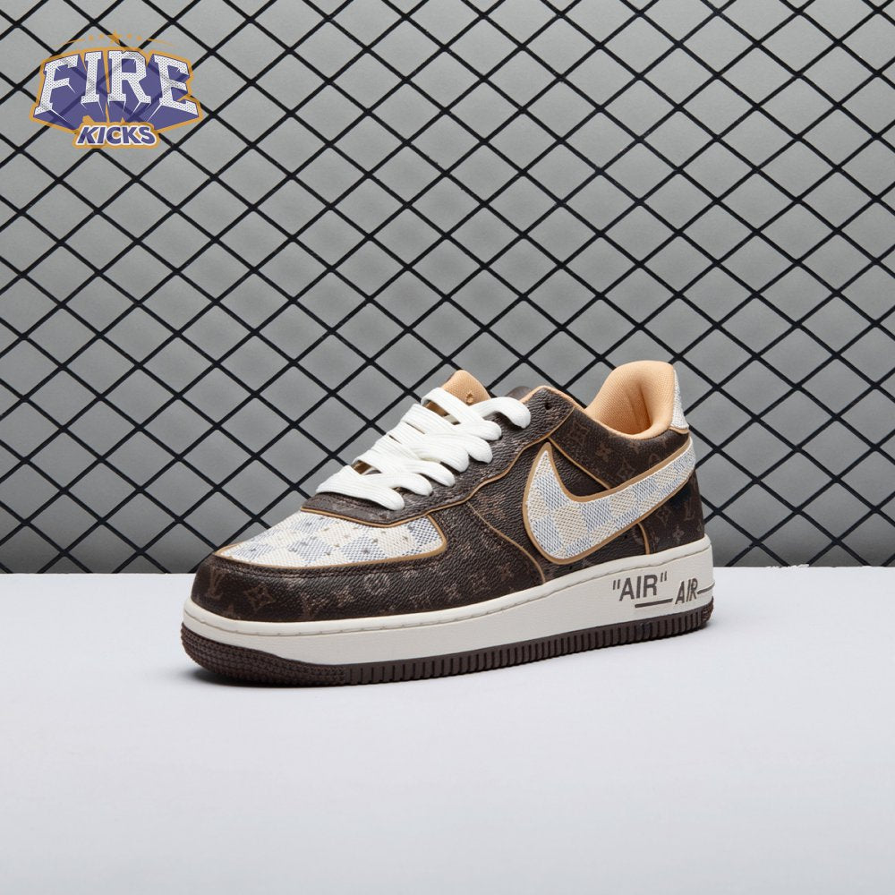 Nike Air Force 1 Low Monogram Brown Damier Azur Unisex