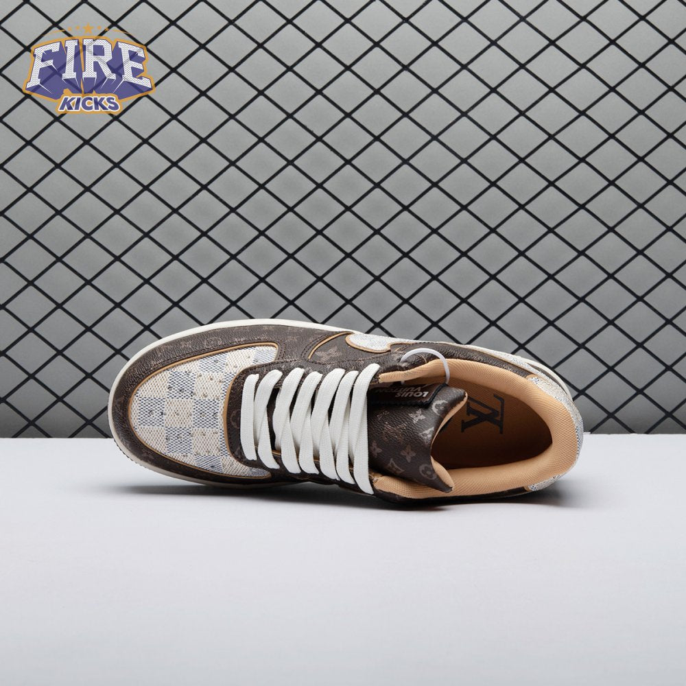 Nike Air Force 1 Low Monogram Brown Damier Azur Unisex